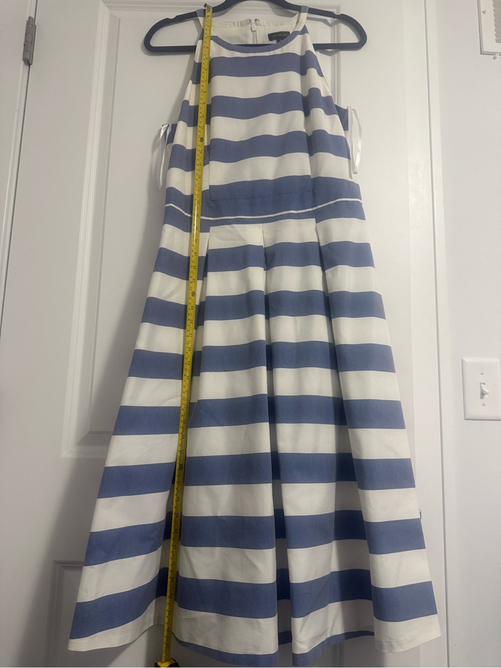 The Limited Navy and White Dress with Striped Detail